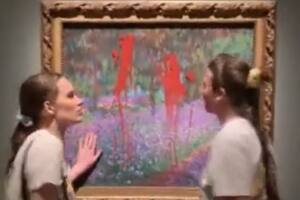 Dos activistas lanzaron pintura y pegamento contra un cuadro de Monet en Estocolmo