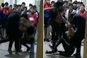 Dos alumnas del Albert Thomas le dieron una feroz golpiza a otra en el pasillo del colegio