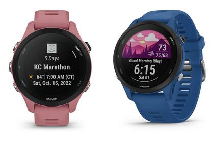 Dos de las opciones del modelo Garmin Forerunner 255