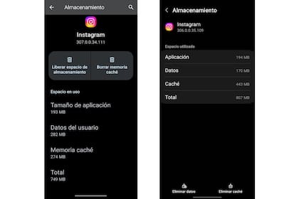 Dos ejemplos de cómo se puede eliminar el caché de una app problemática en Android