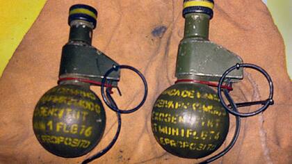 Dos granadas en manos de delincuentes