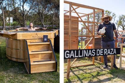 Dos hits de la feria 2023: piletas tipo jacuzzi de impronta japonesa y el espacio de gallineros de diseño.