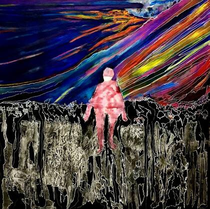 Dos mil veinte, obra que ilustró en septiembre la tapa de un suplemento especial de LA NACION sobre la pandemia, integra la muestra actual en Rubbers