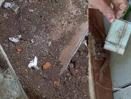 Dos mujeres quitaron nueve baldosas usando un destornillador y descubrieron un auténtico tesoro