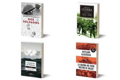 "Dos soldados" de Ángela Pradelli, "Partes de Guerra", de Graciela Speranza y Fernando Cittadini, "La guerra por Malvinas", de Federico G. Lorenz, "La guerra no tiene rostro de mujer" de Svetlana Aleksiévich