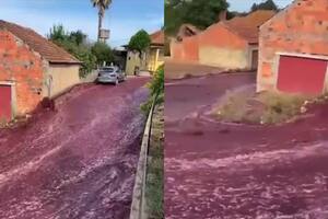 Dos tanques estallaron en una destilería y dieron lugar a una insólita escena en Portugal