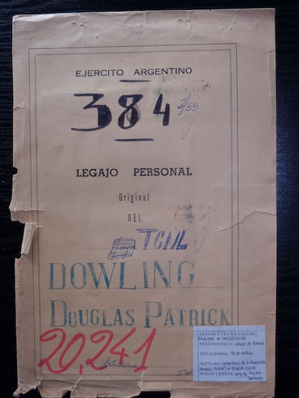 Douglas Patrick Dowling figura en los legajos de la Conadep y en al menos dos causas de lesa humanidad; pasó a retiro en los primeros años de la democracia y murió en 2000