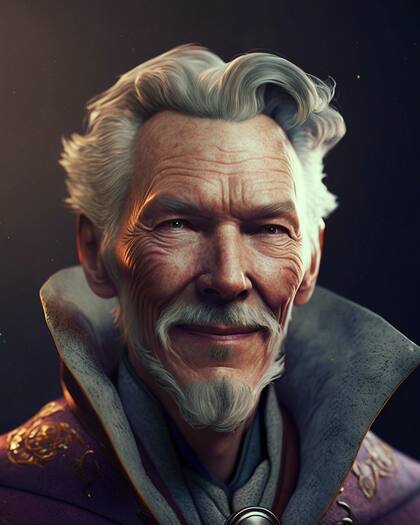 Dr. Strange, de anciano (Foto: Instagram/@jed.ai.master)