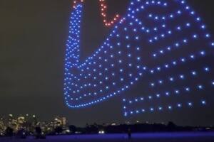 Draft de la NBA: 500 drones iluminaron el cielo de Nueva York y dejaron un mensaje