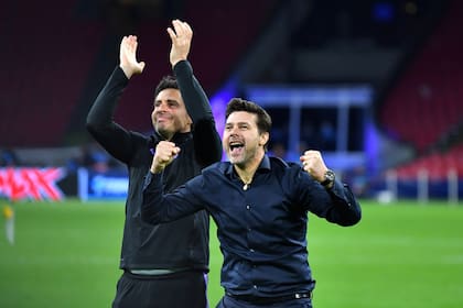 Pochettino celebra después del partido.