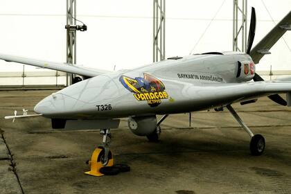 Dron de combate Bayraktar TB2 donado a Ucrania.