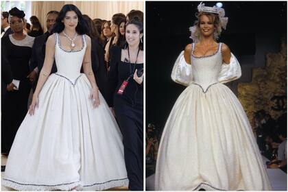 Dua Lipa lució un diseño de Chanel que Claudia Schiffer desfiló para Karl Lagerfeld hace más de 30 años