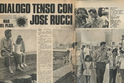 Dubini fotografiaba figuras de la farándula pero también de la política argentina, como en este caso, el líder sindical José Ignacio Rucci, que en este caso fue entrevistado por José de Ser
