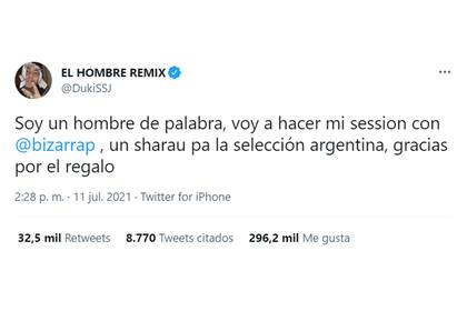 Duki anunció que habrá canción conjunta