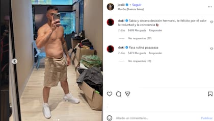 Duki comentó en la publicación del artista mostrando su apoyo
(Foto: captura de pantalla)