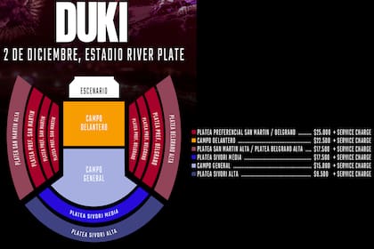 Duki, en River: todos los precios de las entradas y las ubicaciones