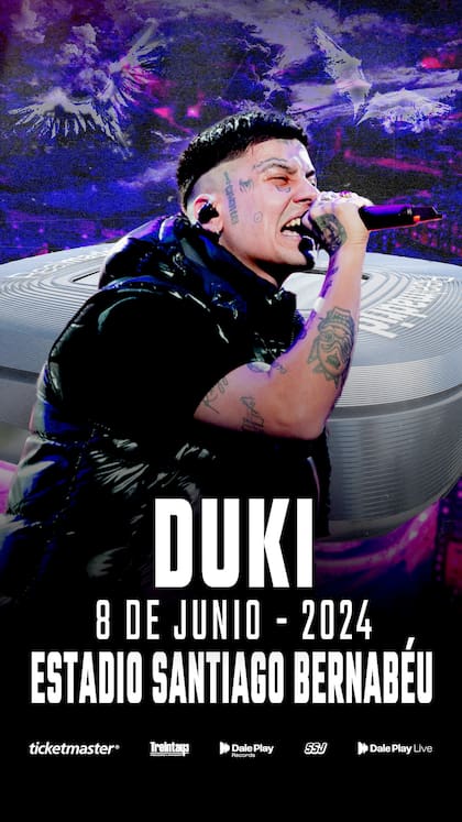 Duki se presentará en el Santiago Bernabeu en 2024