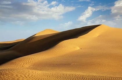 Dunas de arena en el desierto de Rajastan, India. La nanotecnología puede permitir el uso de arena fina del desierto a través del hormigón de arena del desierto nanomodificado.