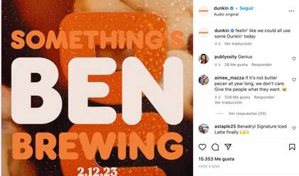 Dunkin' adelantó con esta imagen que Ben Affleck será la estrella de su anuncio para el Super Bowl de este domingo