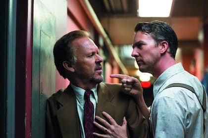 Dúo de lujo: Michael Keaton y Edward Norton consiguieron ser nominados, como Mejor Actor y Mejor Actor de Reparto a los Oscar por esta gran comedia negra