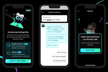 Duolingo Max tendrá dos nuevas herramientas para aprender idiomas mediante el uso de inteligencia artificial