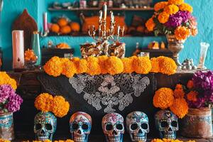 Durante el Día de Muertos, las personas colocan altares en sus hogares llenos de simbolismos y ofrendas para las almas de los fallecidos