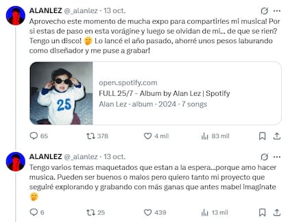 Durante la emisión del último programa de La Voz, Alan compartió su álbum para dejar en claro que quiere seguir el camino de la música
