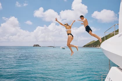 Durante la estadía en St. Maarten
navegaron en barco y disfrutaron de las paradisíacas playas
del Caribe.