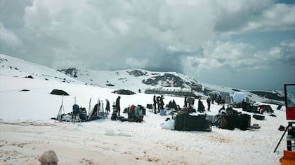 Durante la filmación en Sierra Nevada, España.