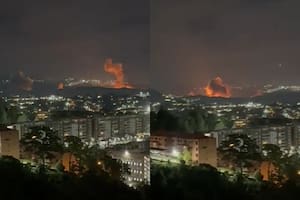 Durante la madrugada de este sábado se escucharon fuertes explosiones en Caracas (Foto: Captura de video)