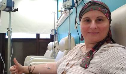 Durante la segunda sesión de quimioterapia ambulatoria.