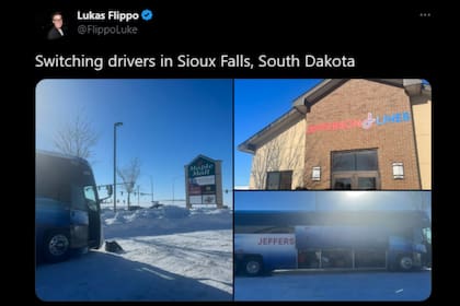 Durante los tres días, el viajero pasó del clima tropical de Florida a los paisajes nevados del noroeste de Estados Unidos