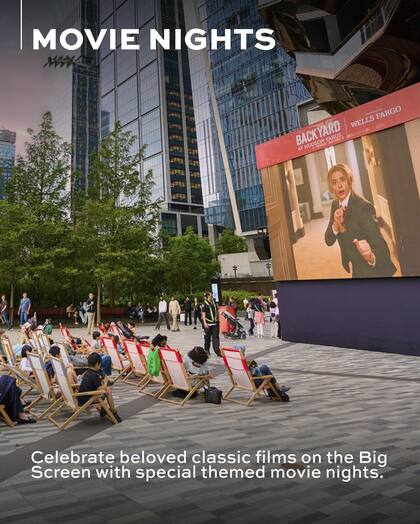 Durante otoño se programan noches de cine al aire libre en el Hudson Yards (Facebook/Hudson Yards New York)
