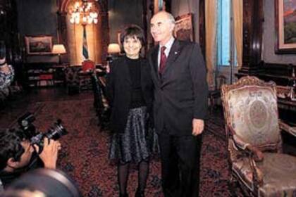 Bullrich y De la Rúa durante un acto en la Casa de Gobierno