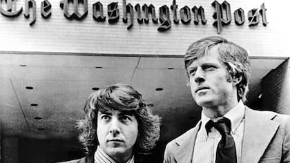 Dustin Hoffman y Robert Redford en Todos los hombres del presidente, clásico de Warner durante la década del 70