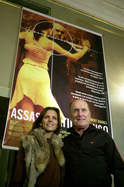 Duvall junto a su mujer cuando vinieron al país a presentar su film Assassination Tango en 2003