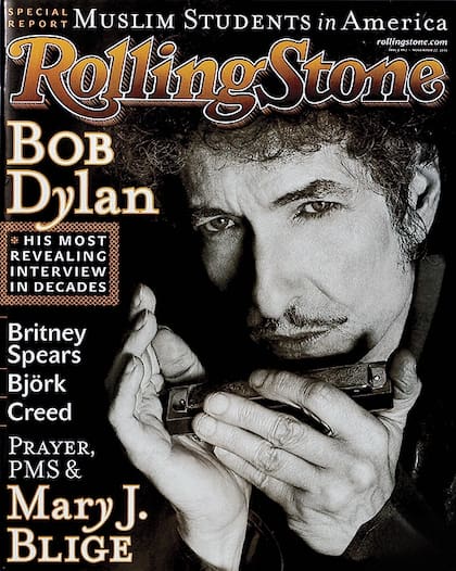 Dylan en la portada de noviembre de 2001