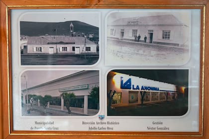 ECO - Detalles que decoran una de las oficinas de La Anónima en Buenos Aires, el barco dónde empezó la empresa, dos cuadros de los fundadores y fotos de época. Buenos Aires, 15/03/24.