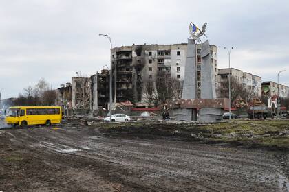 Edificios destruidos en Borodyanka, una ciudad fantasma