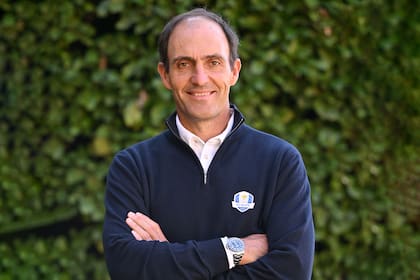 Edoardo Molinari, el 1° de abril de 2026 en Turín, en el anuncio para la Copa Ryder 2027