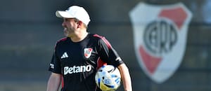 El frenético primer día de Coudet como DT de River: llegó, lo presentaron y tuvo su primera práctica