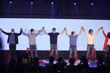 De Pedro, Calvo, Llamosas y Cafiero, ayer, en los festejos