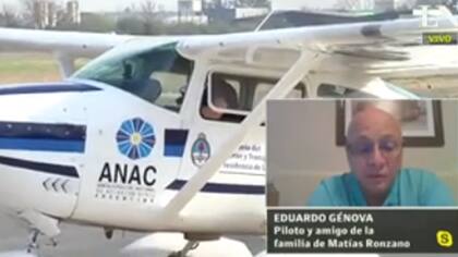 Eduardo Génova, amigo de la familia del piloto del avión accidentado, criticó el operativo de búsqueda