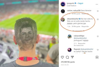Eduardo Luis respondió con humor a las críticas y gastadas por el resultado de su corte de pelo en homenaje a Cristiano Ronaldo