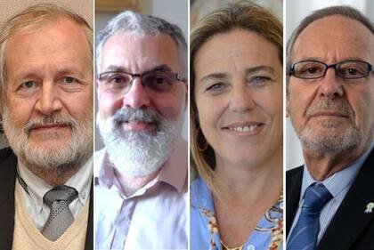 Eduardo Míguez, Julio Djenderedjian, Beatriz Bragoni y Emilio Perina