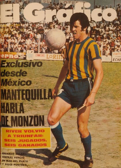 Eduardo Solari en la tapa de la revista El Gráfico de 1973 cuando era jugador de Rosario Central