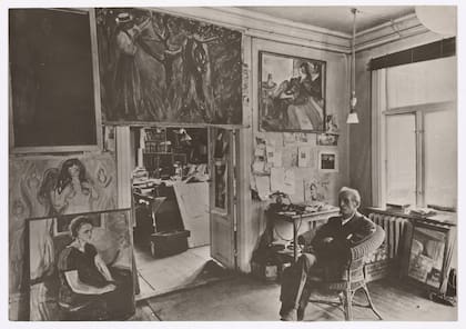 Edvard Munch en su casa de Ekely. Cortesia Munch Museum