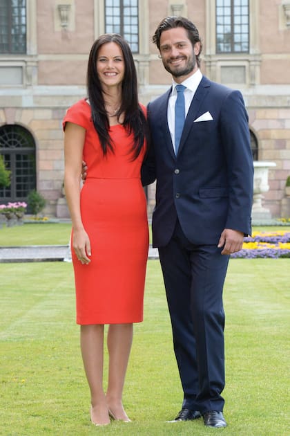 Eel día del
compromiso con el
príncipe Carlos Felipe,
en junio de 2014