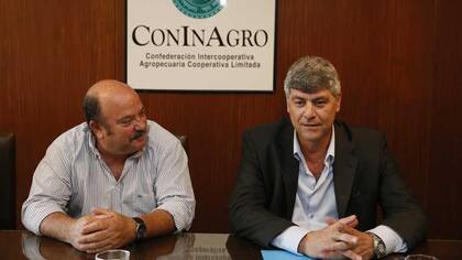 Egidio Mailland, presidente de Coninagro, recibió el miércoles pasado al designado ministro Ricardo Buryaile