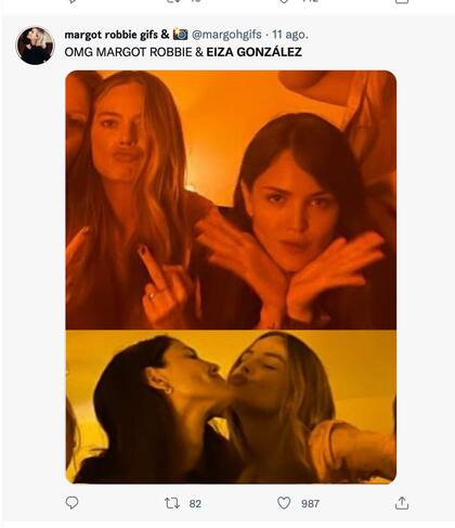 Eiza González con Margot Robbie en España